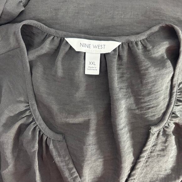 Women's Nine West Button Front Balloon Sleeve Tunic XXL - Picture 5 of 6